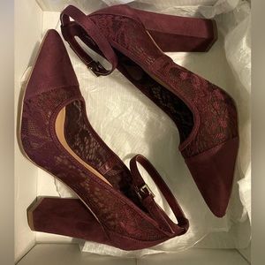 Call it Spring NIB Beautiful Lace Heels w/ Ankle Strap Sz 7